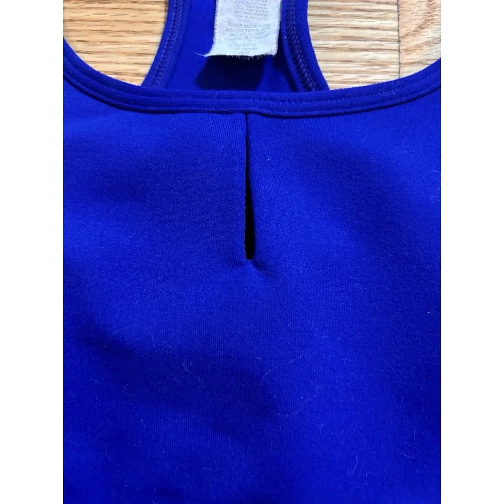 Fabletics Sylvia Royal Blue Racerback Sports Bra Large Gym Workout Athleisure